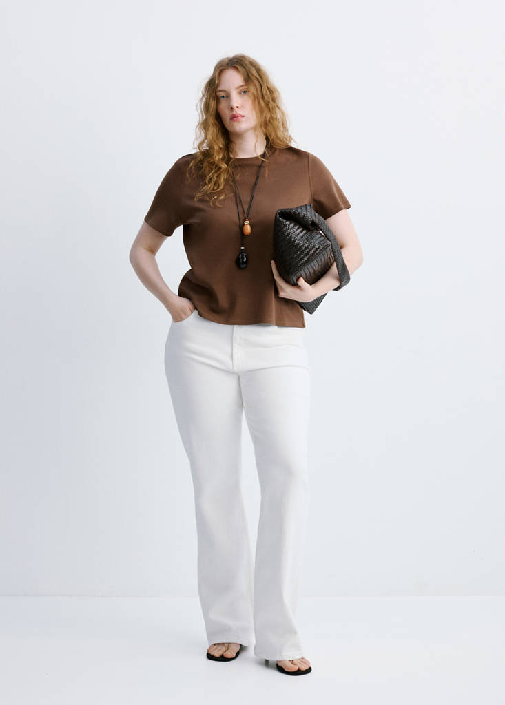 Short-sleeved cotton t-shirt — Brown