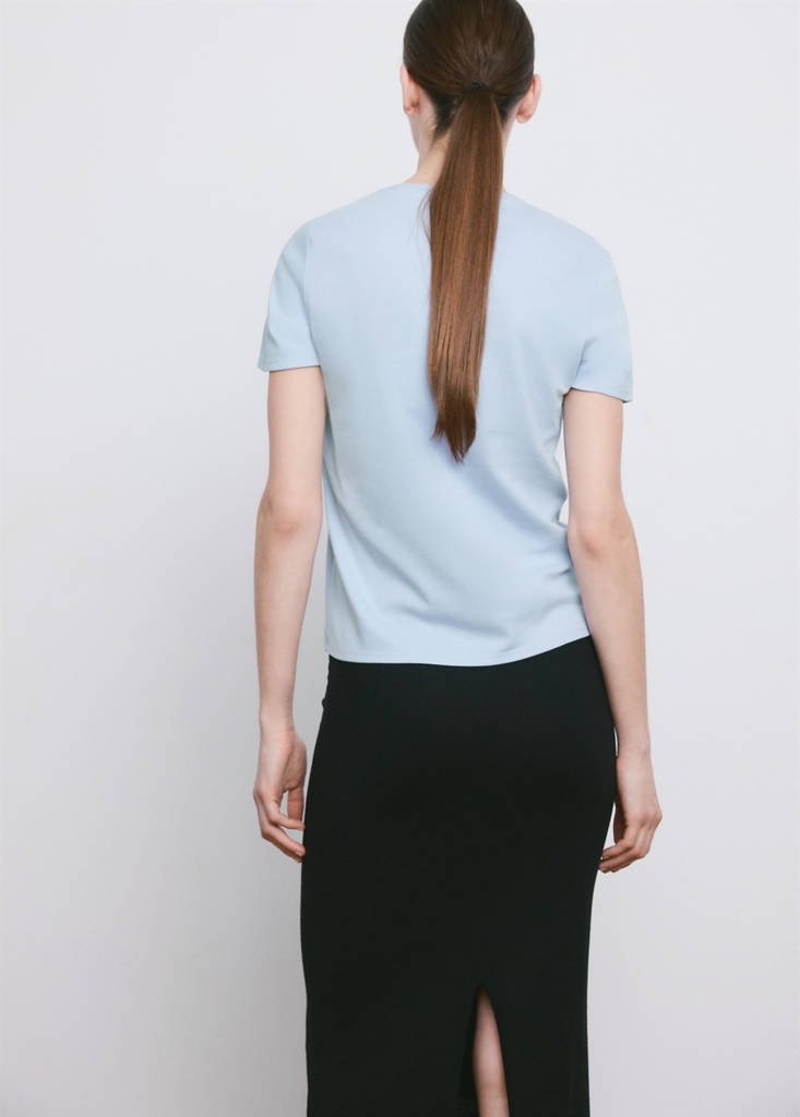 Short-sleeved cotton t-shirt — Sky Blue