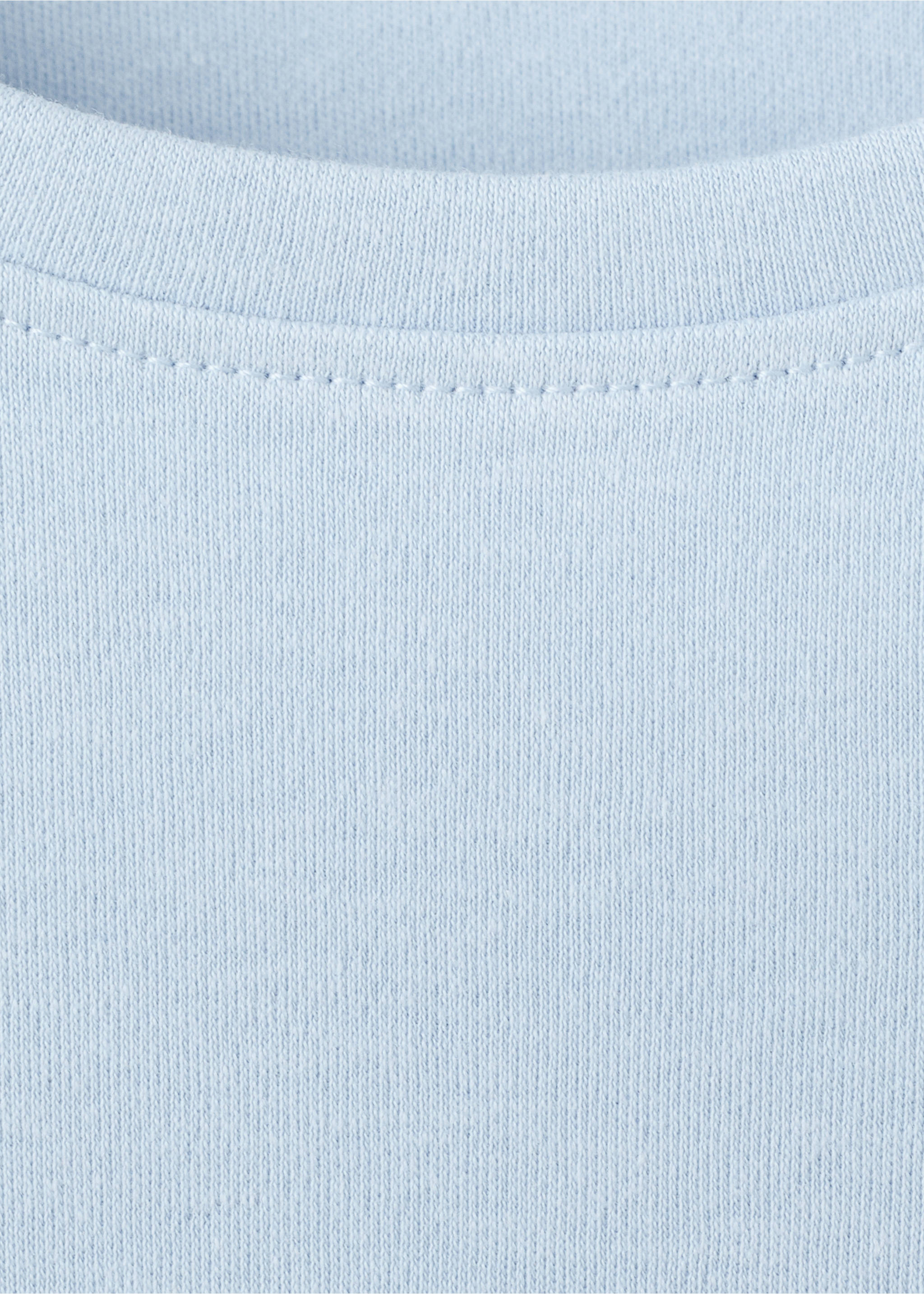 Short-sleeved cotton t-shirt - Details of the article 8, Sky Blue. Ref: 27063312-00.
