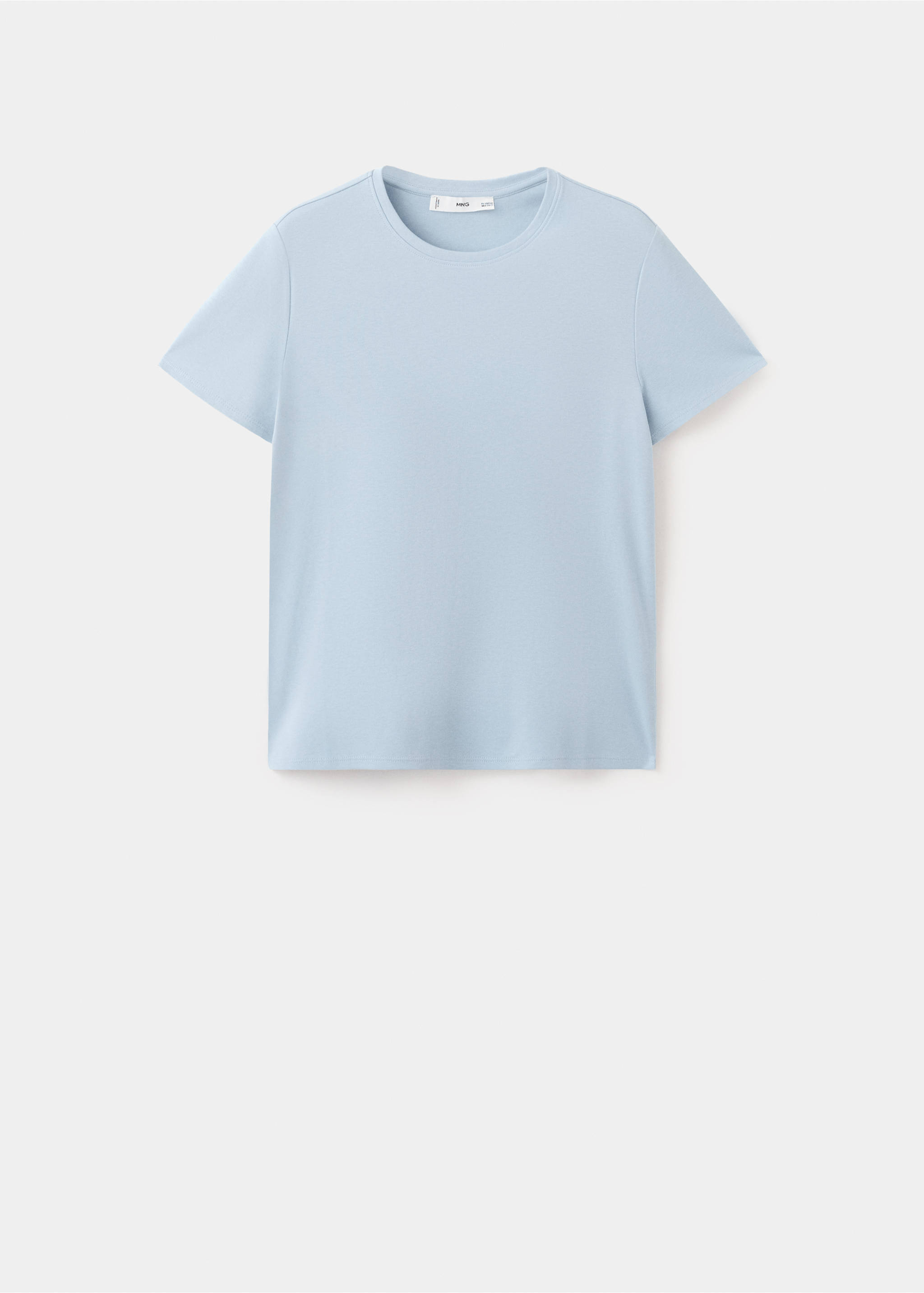 Short-sleeved cotton t-shirt - Article without model, Sky Blue. Ref: 27063312-00.