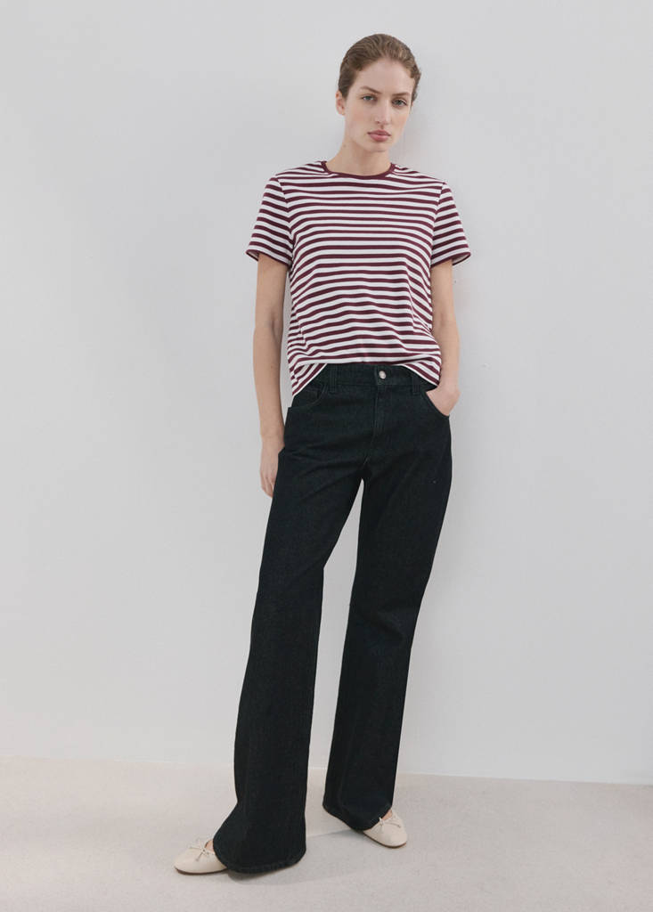 Short-sleeved cotton t-shirt — Maroon