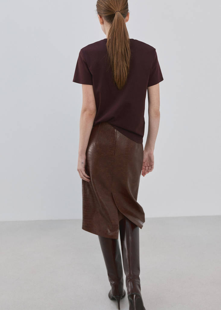 Short-sleeved cotton t-shirt — Burgundy