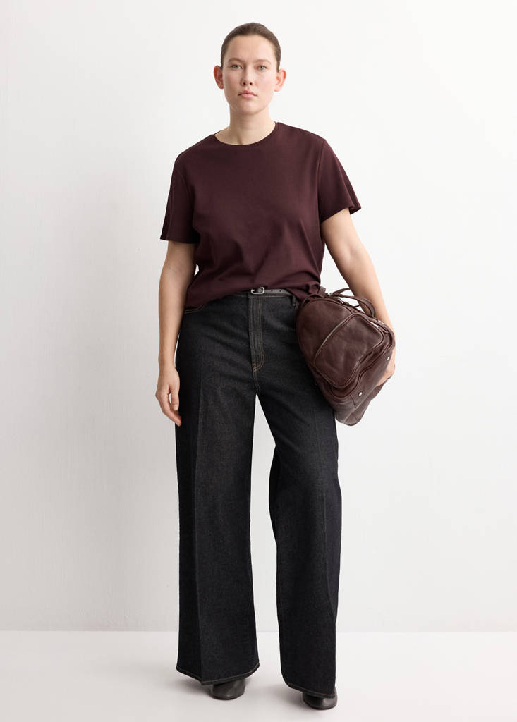 Short-sleeved cotton t-shirt — Burgundy