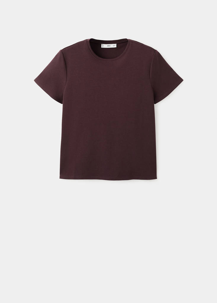 Short-sleeved cotton t-shirt — Burgundy