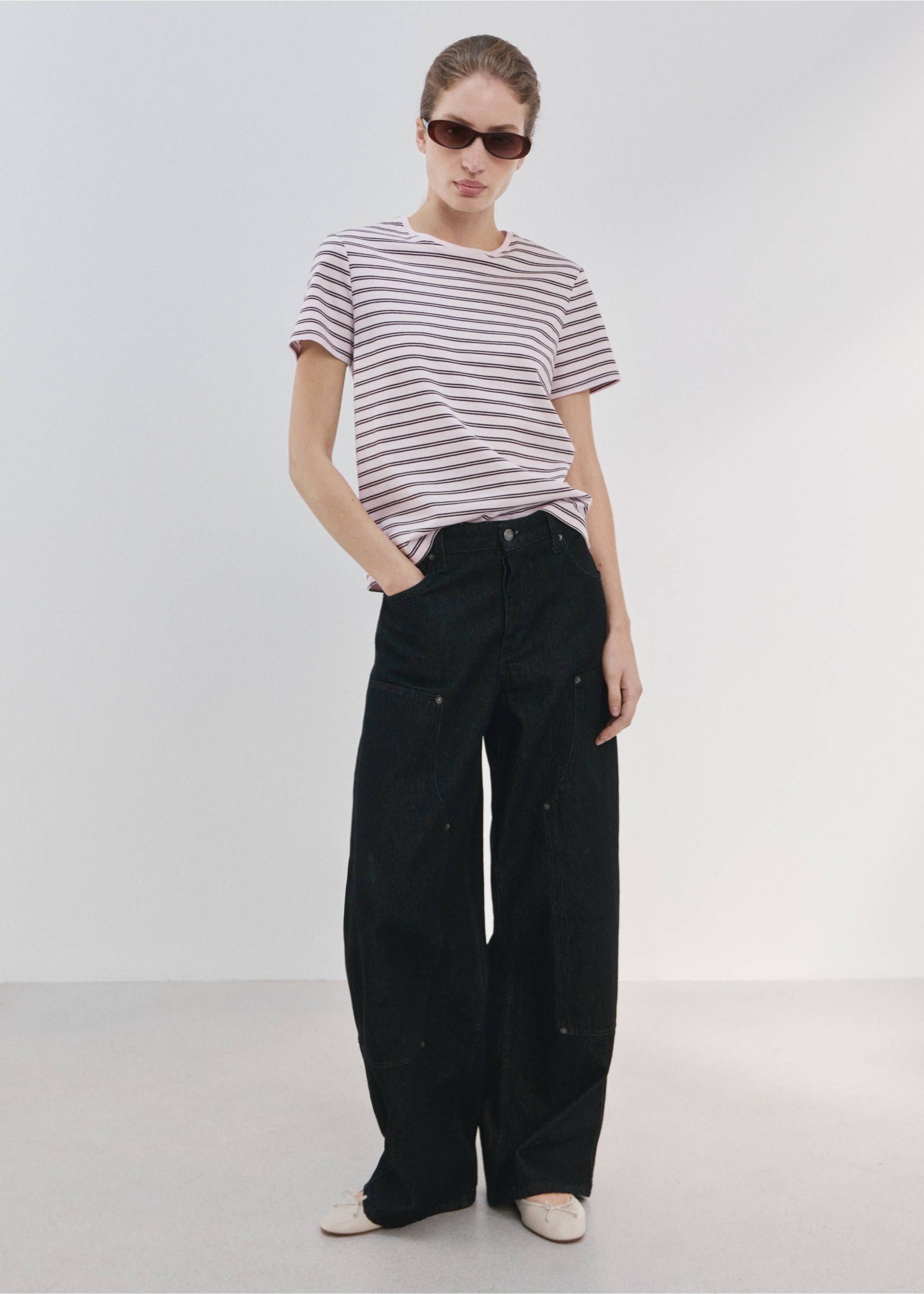 Short-sleeved cotton t-shirt - General plane, Light Pink. Ref: 27063312-00.