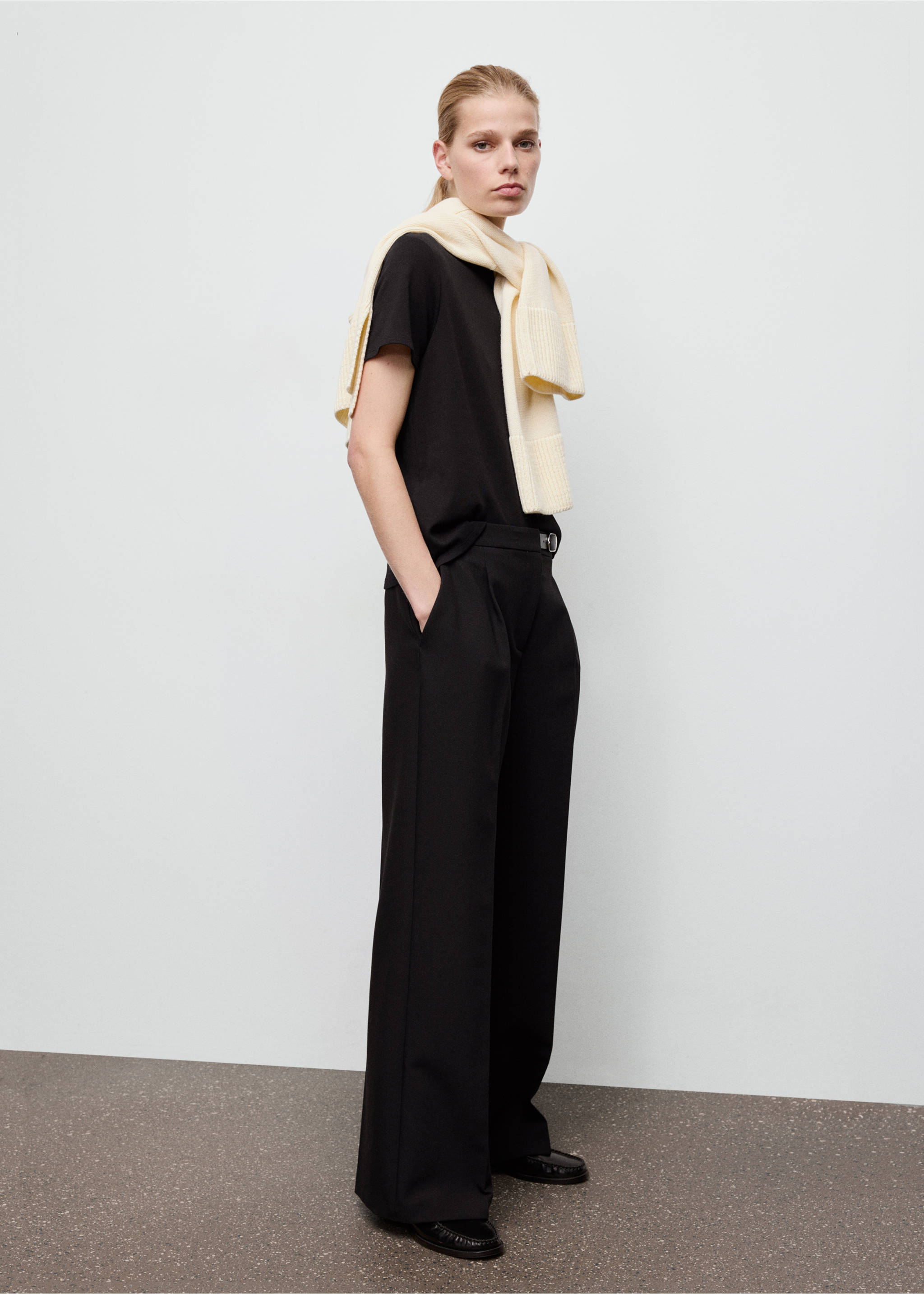 T-shirt coton manches courtes - Plan général, Noir. Ref: 27063312-00.