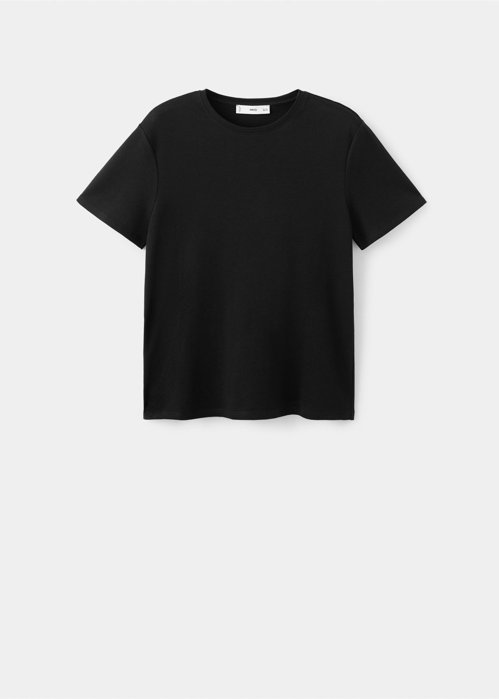 T-shirt coton manches courtes - Article sans modèle, Noir. Ref: 27063312-00.