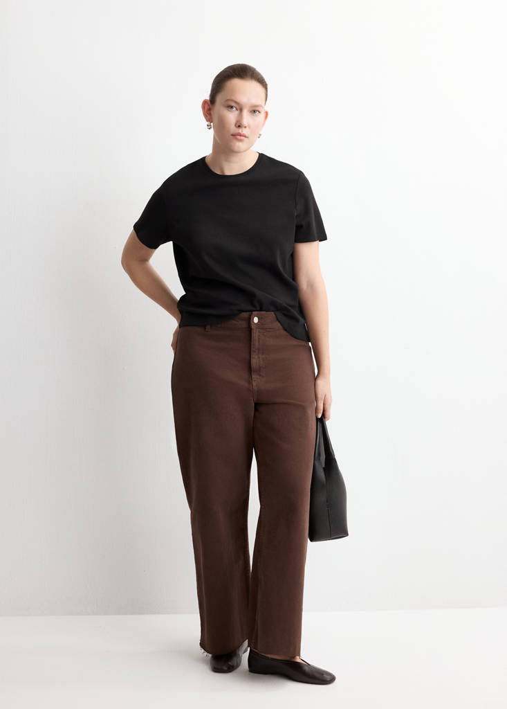 Short-sleeved cotton t-shirt — Black