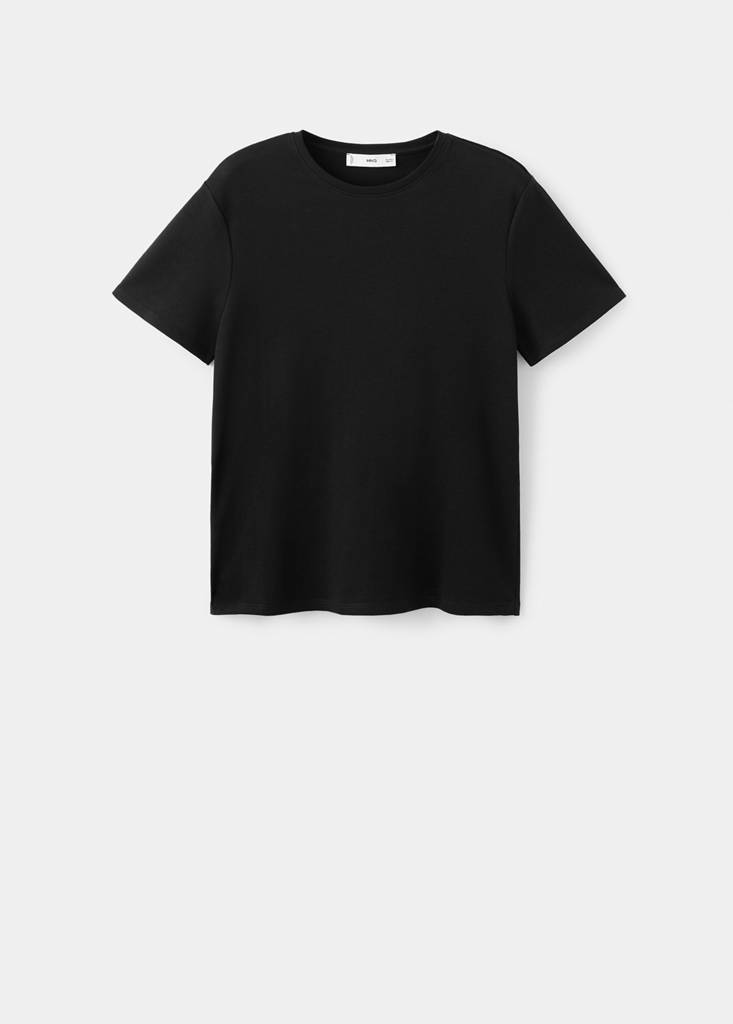 Short-sleeved cotton t-shirt — Black