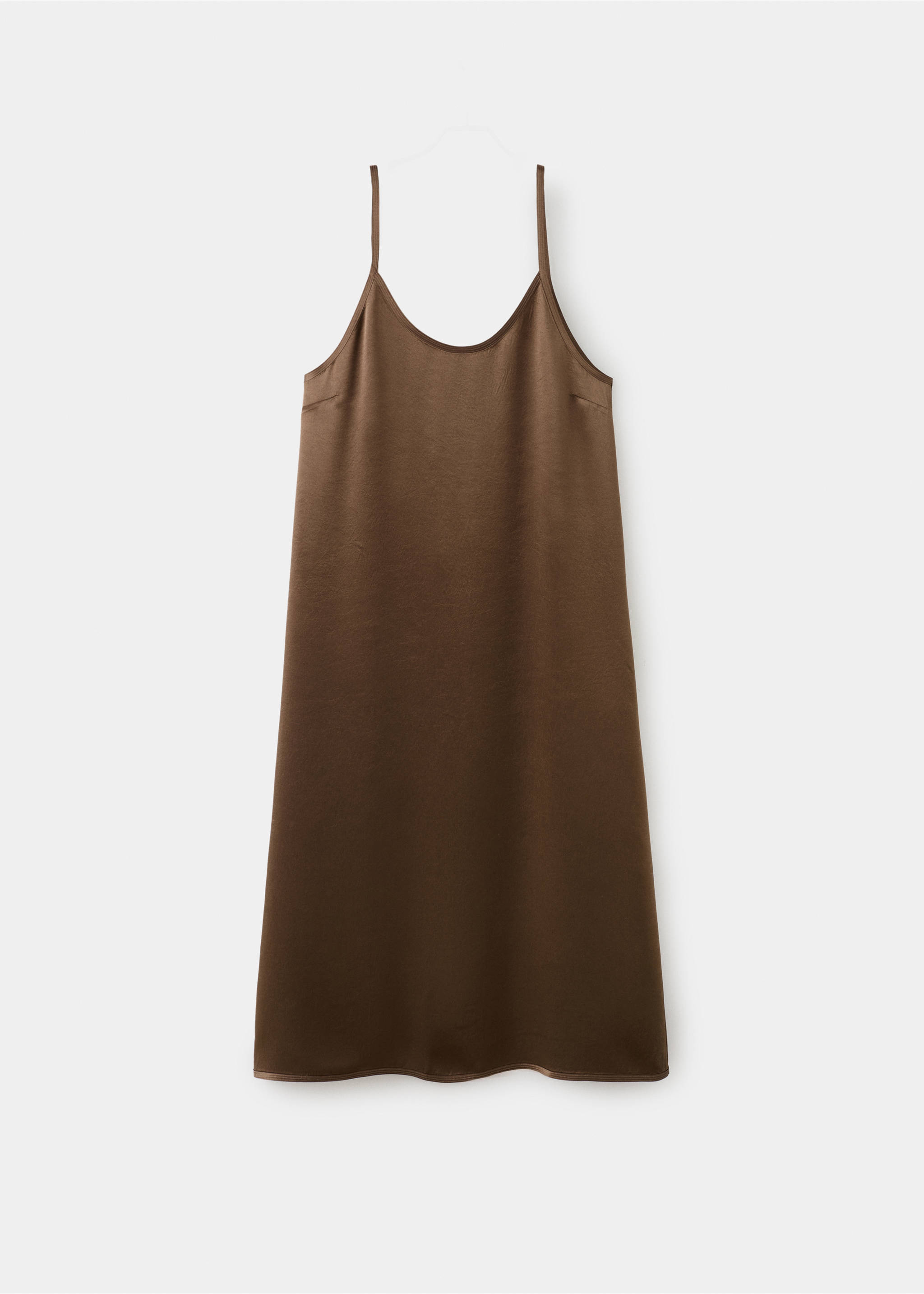 Long satin nightgown - Article without model, Brown. Ref: 27063313-00.