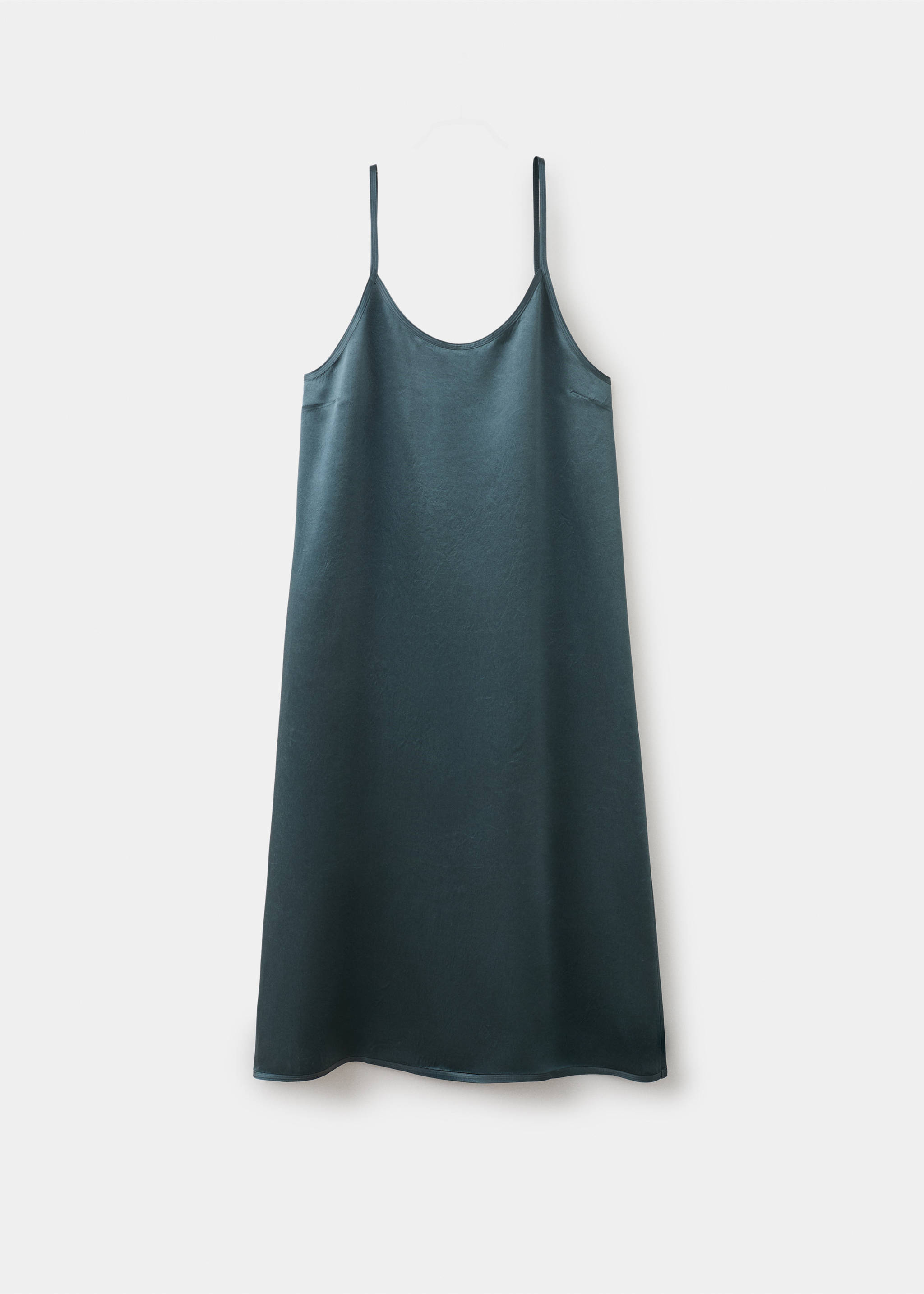 قميص نوم طويل من الساتان - منتج دون نموذج, أزرق. Ref: 27063313-00.