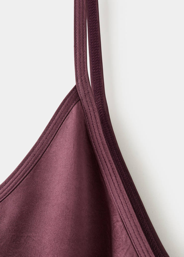 Long satin nightgown — Maroon