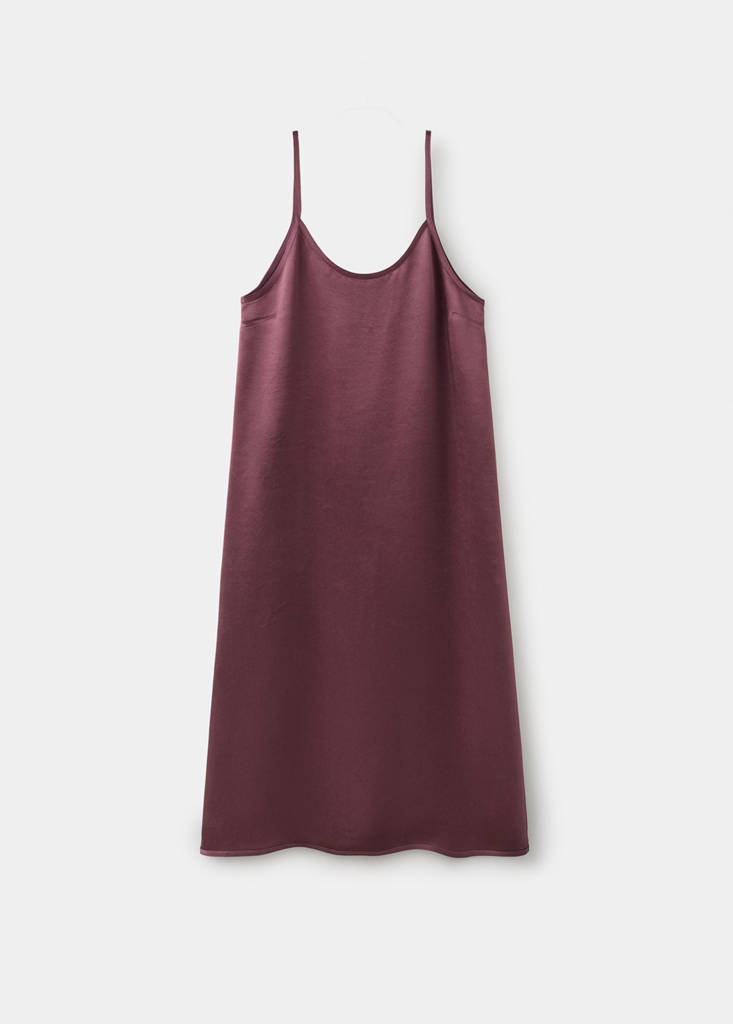 Long satin nightgown — Maroon