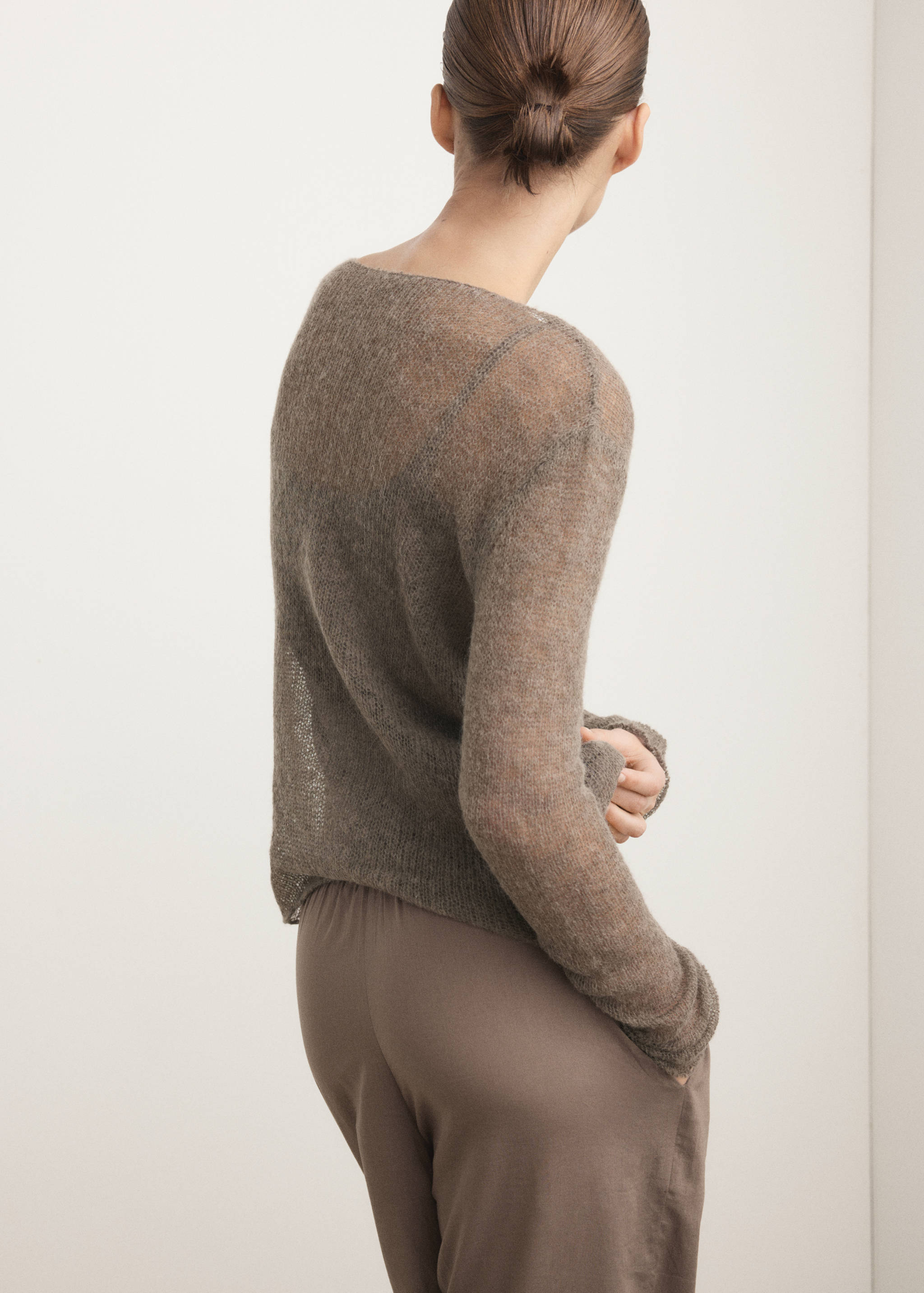 Pull laine maille ajourée - Verso de l’article