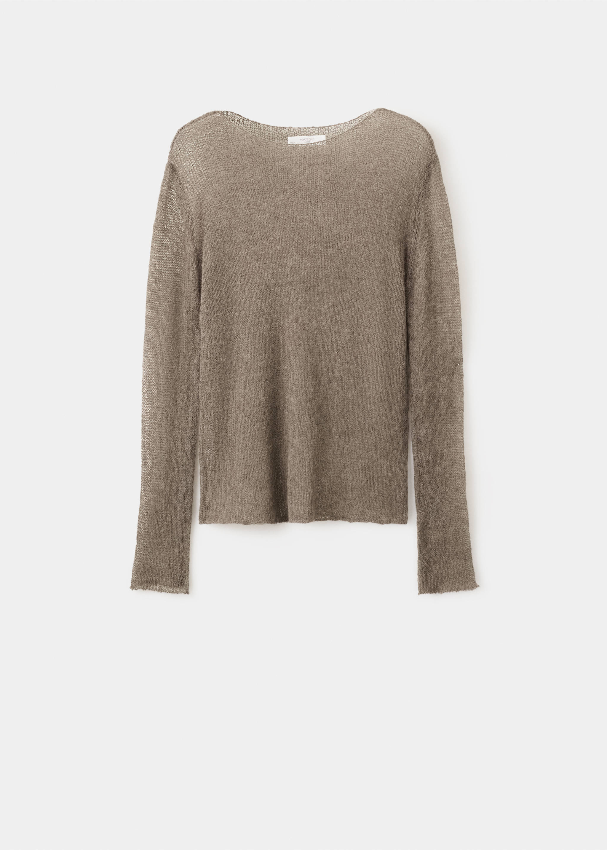 Pull laine maille ajourée - Article sans modèle, Marron moyen. Ref: 27063314-00.