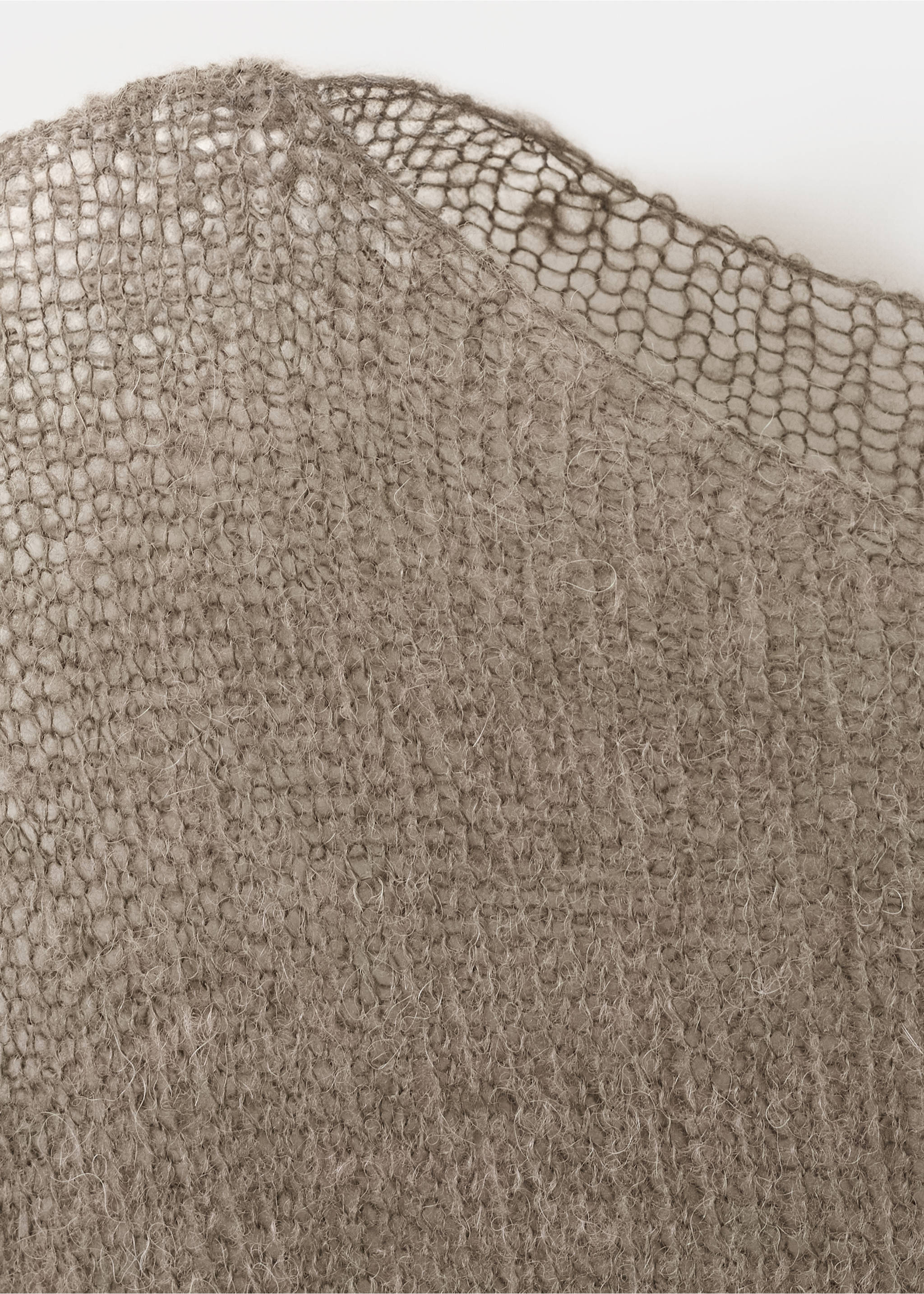 Pull laine maille ajourée - Détail de l'article 8, Marron moyen. Ref: 27063314-00.