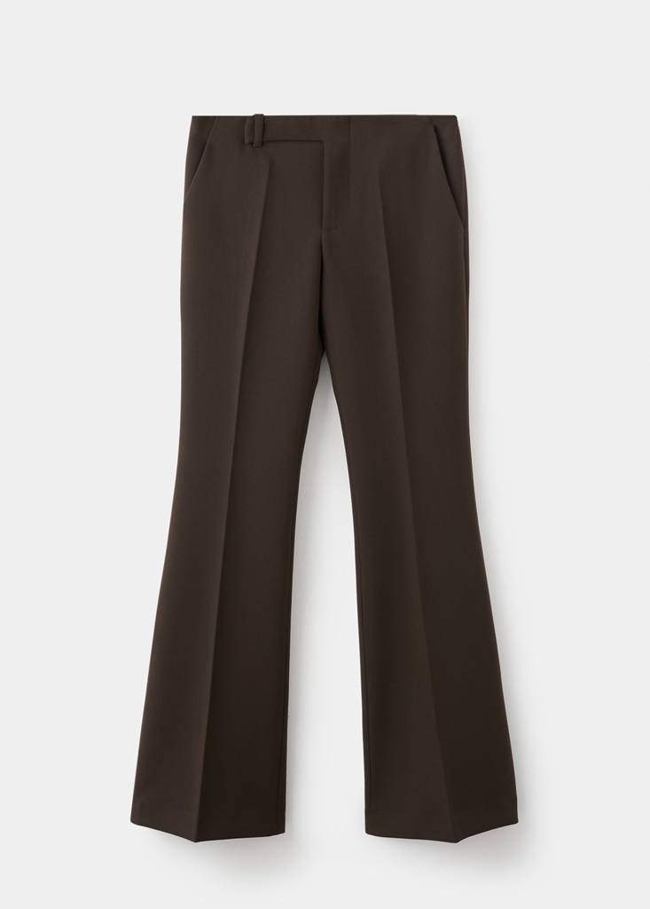 Mid-rise flare trousers — Chocolate
