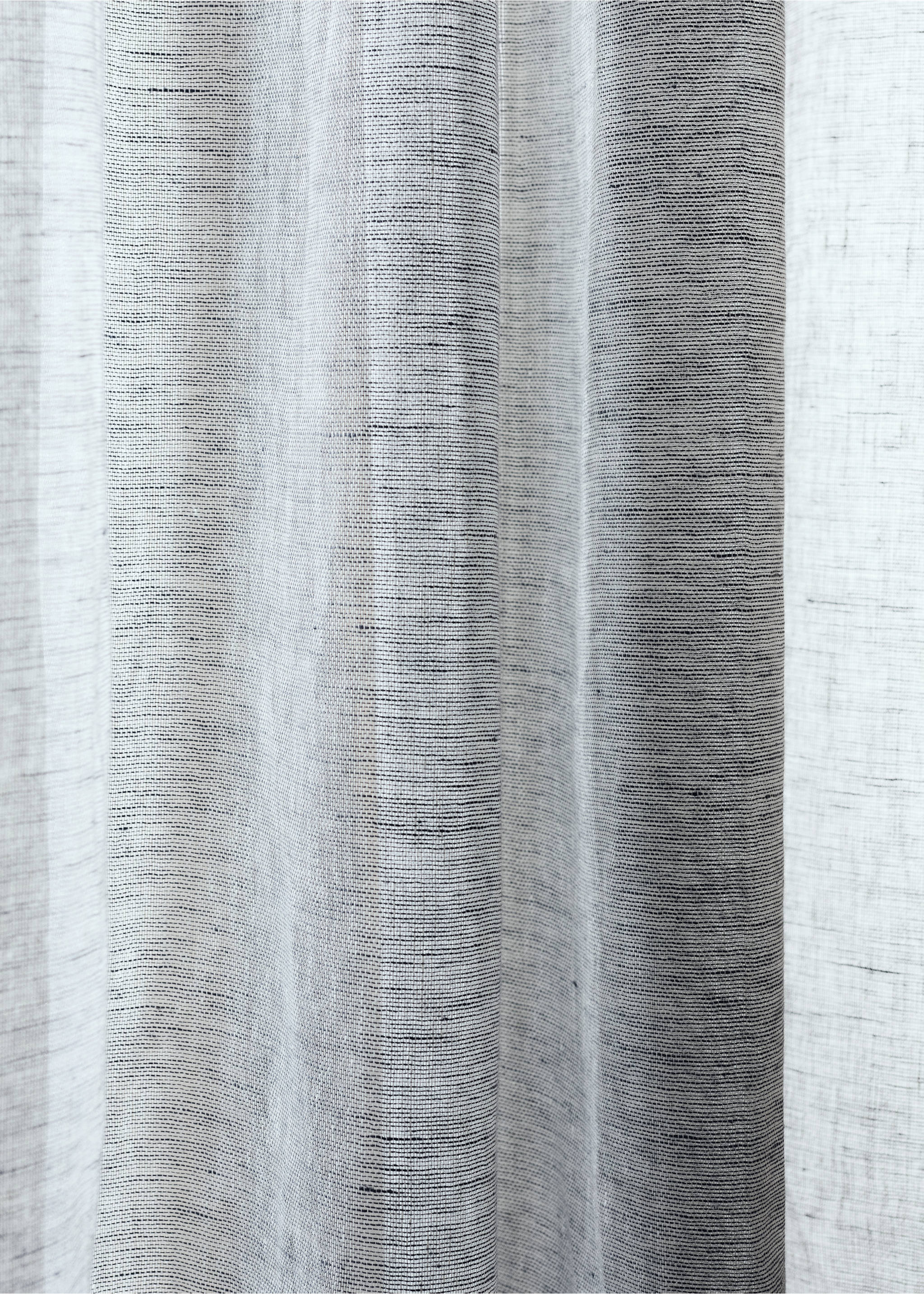 Rideau 100 % lin rayures latérales faible opacité - Détail de l'article 7, Bleu. Ref: 27063316-00.