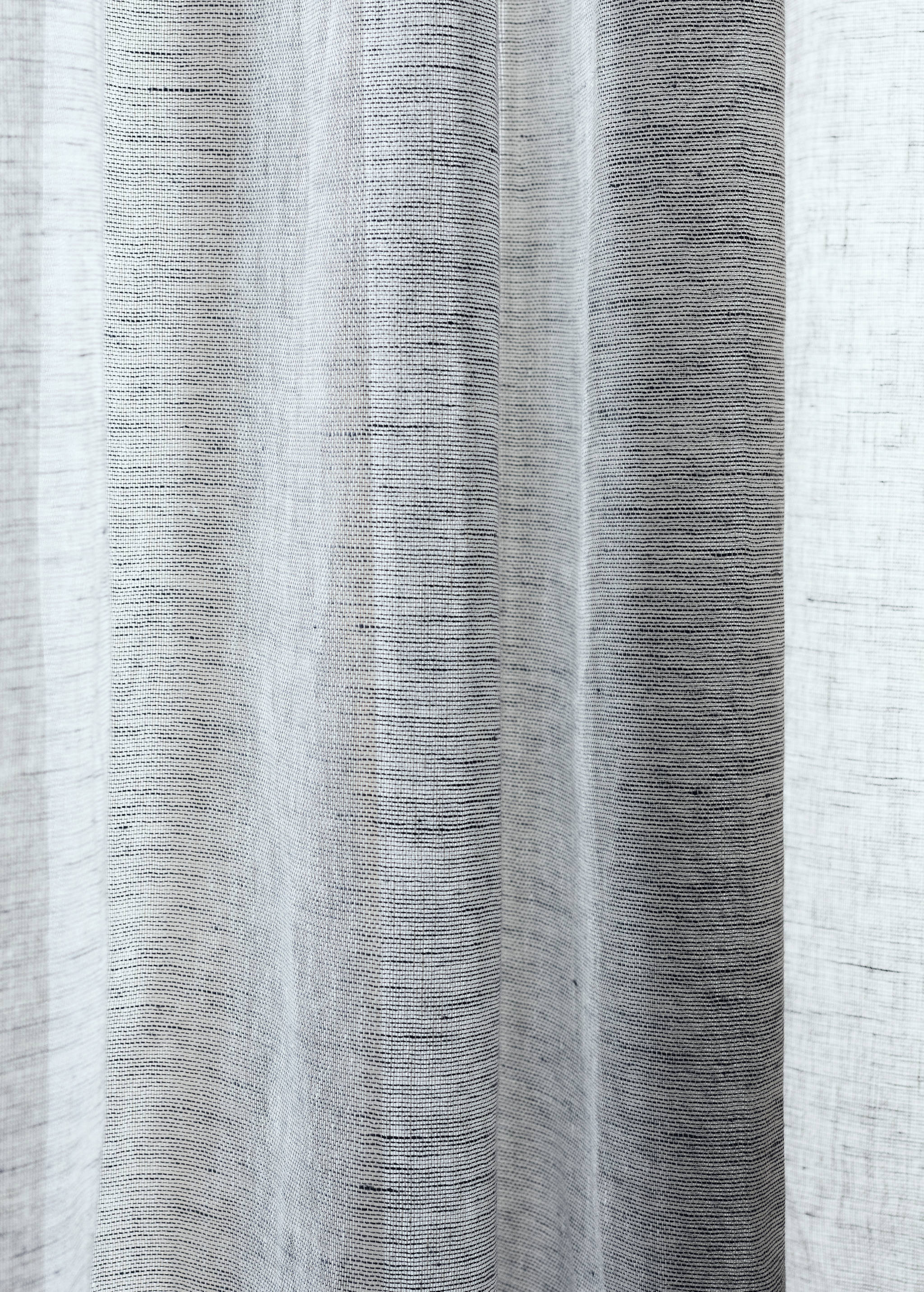 100% linen curtain with side stripe, low transparency - Details of the article 7