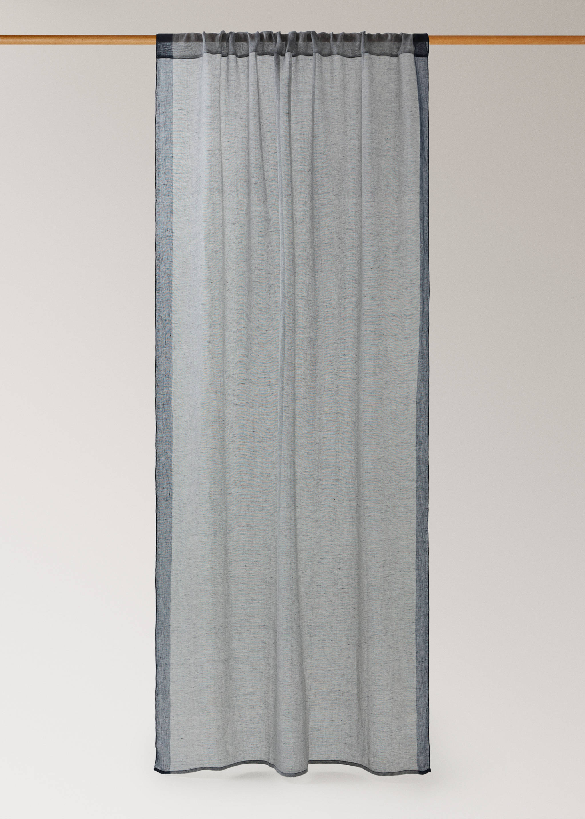100% linen curtain with side stripe, low transparency - Article without model