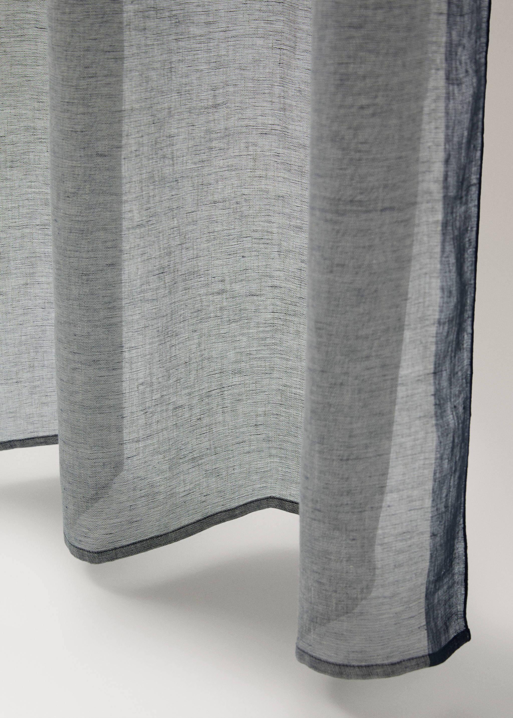 100% linen curtain with side stripe, low transparency - Details of the article 1
