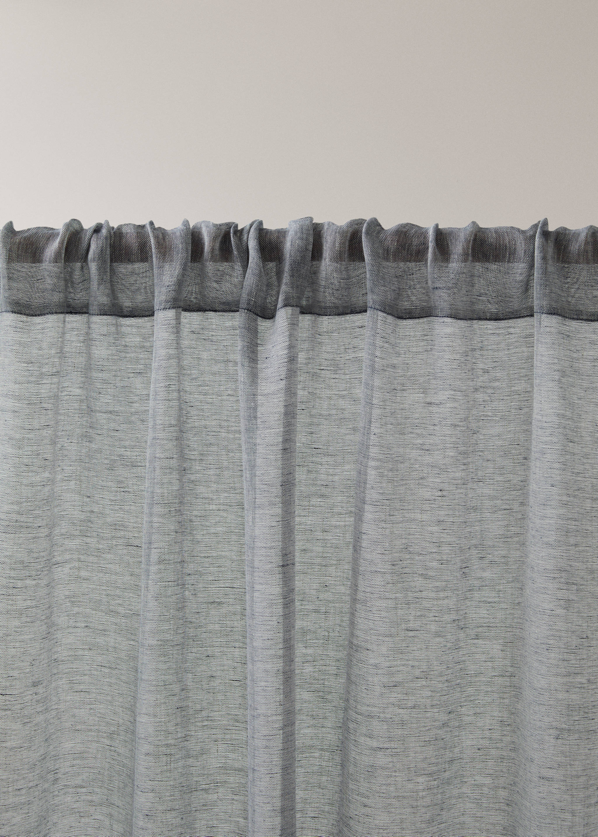 100% linen curtain with side stripe, low transparency - Details of the article 2