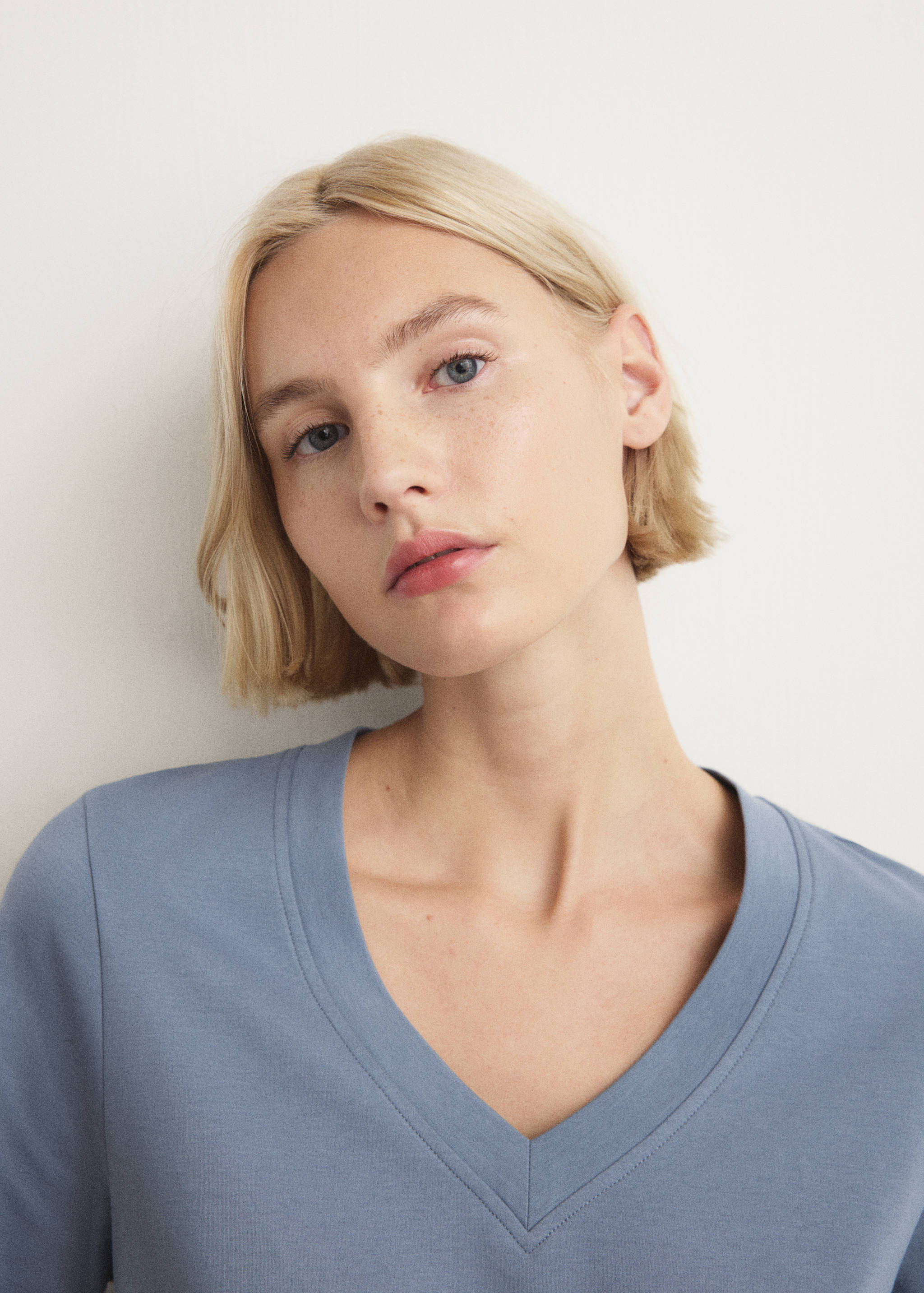 短袖棉质睡衣T恤 - null