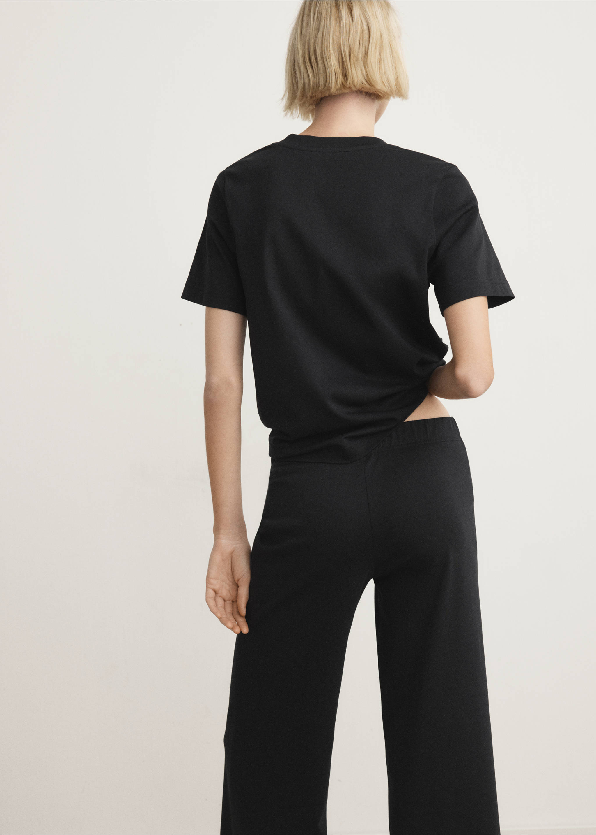 短袖棉质睡衣T恤 - null, 黑色. Ref: 27063317-00.