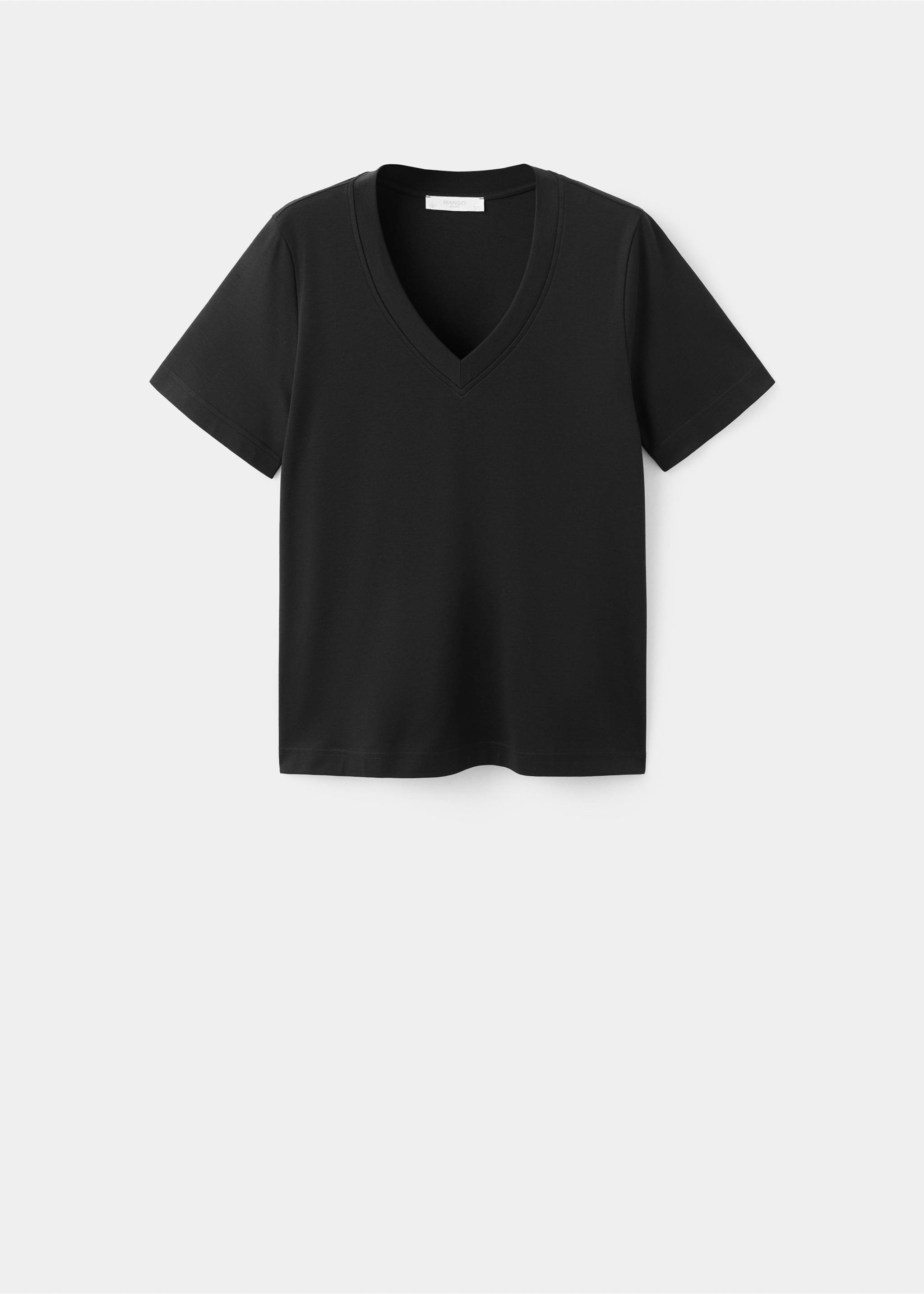 Cotton short-sleeved pyjama t-shirt - Article without model, Black. Ref: 27063317-00.