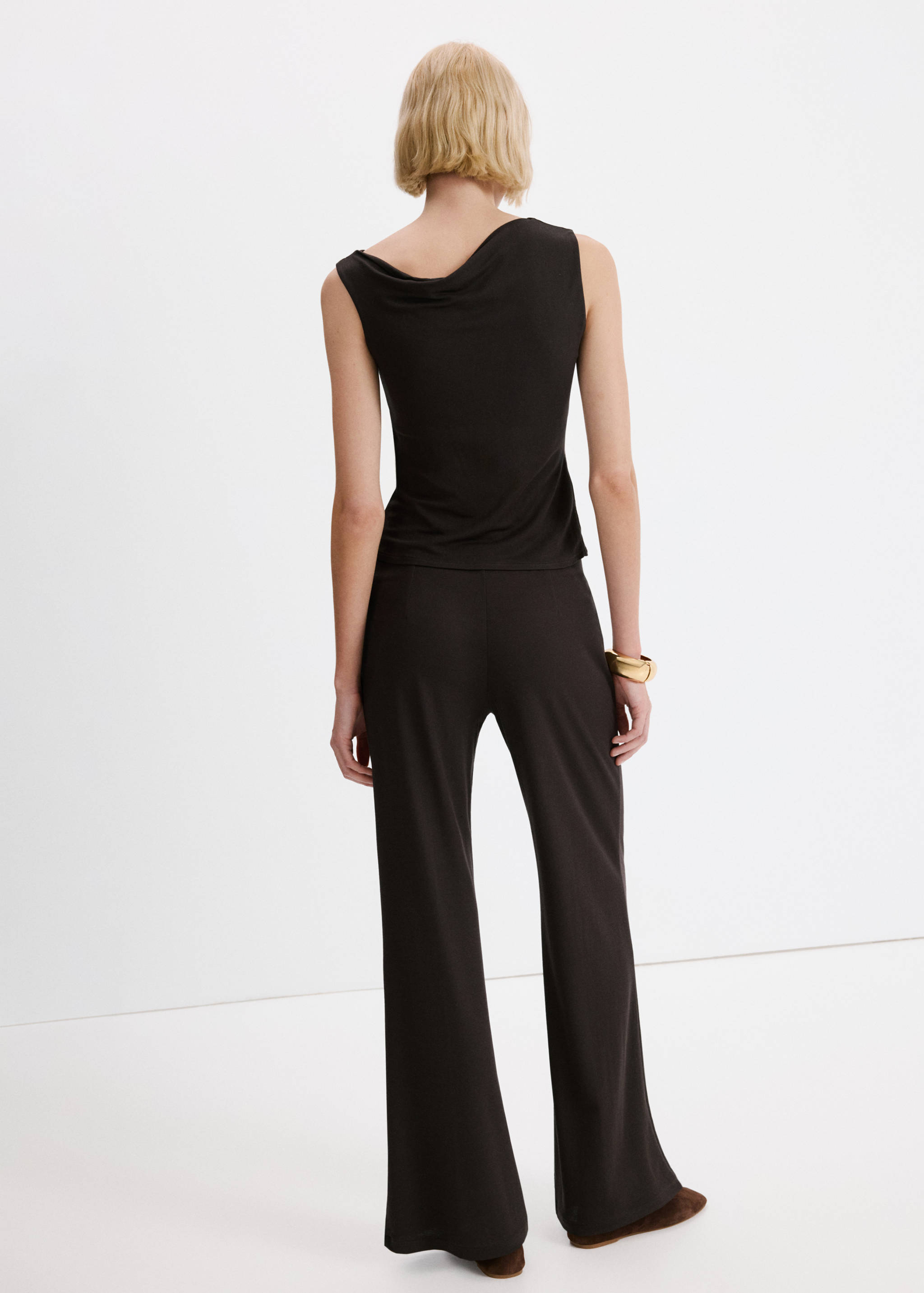 Kalhoty rovné s elastickým pasem - Zadní strana zboží