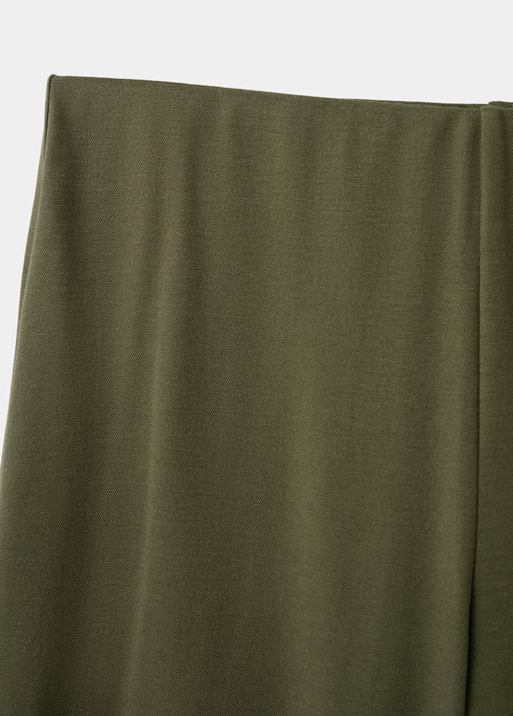 Straight-fit trousers with elastic waist — Khaki