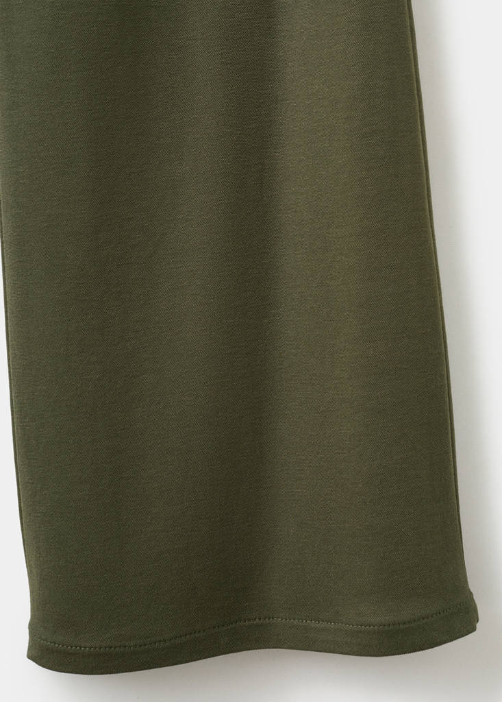 Straight-fit trousers with elastic waist — Khaki