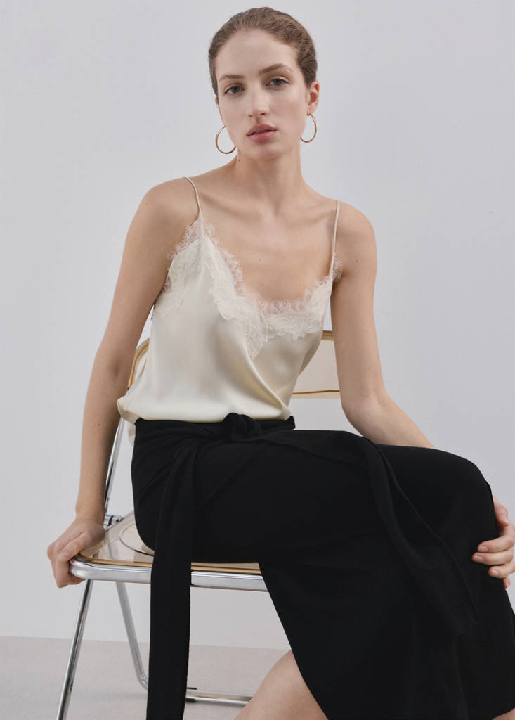 Knitted skirt with knot detail — Black