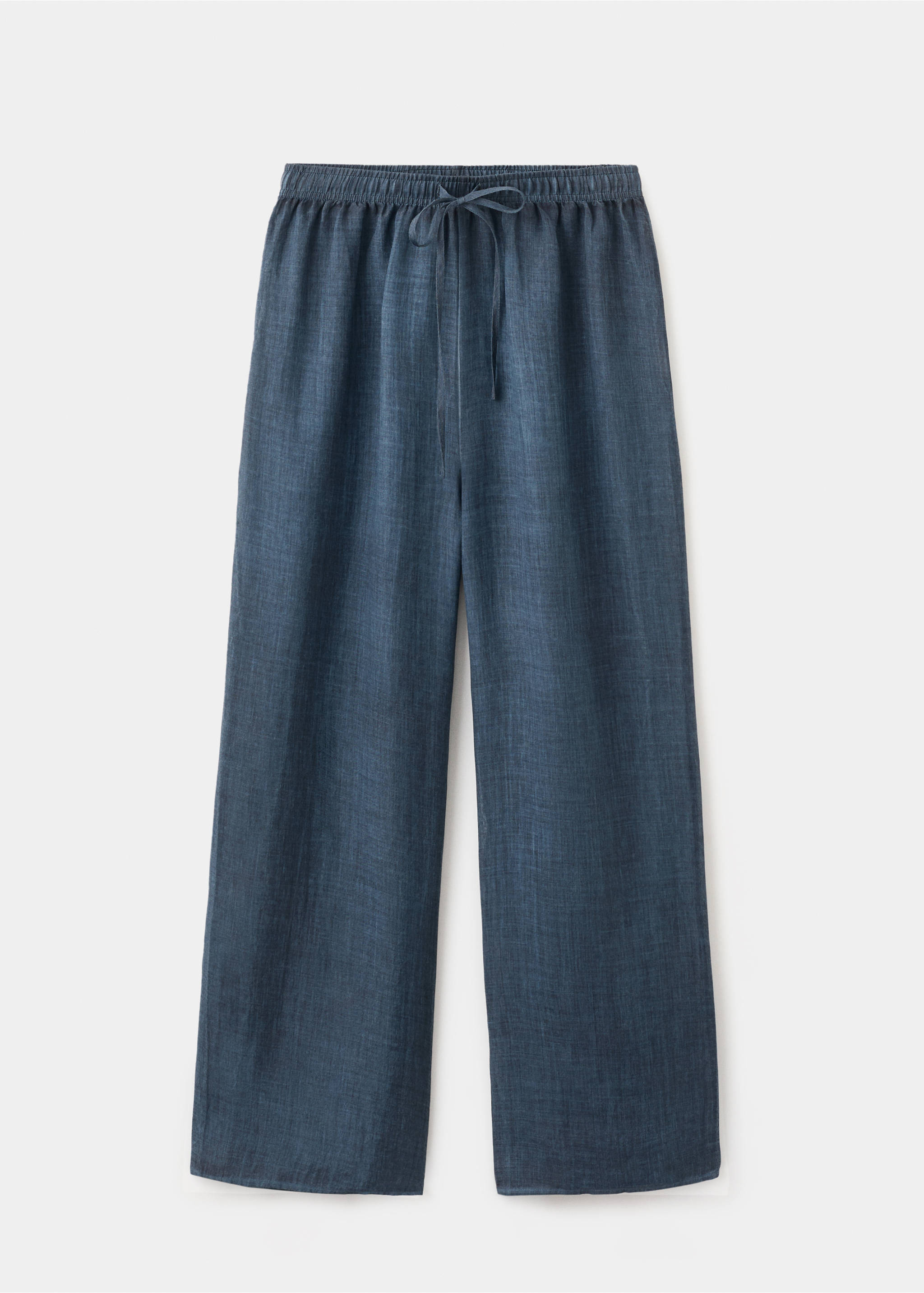 100% ramie trousers with an overdyed effect - Article without model, Ink Blue. Ref: 27063320-00.