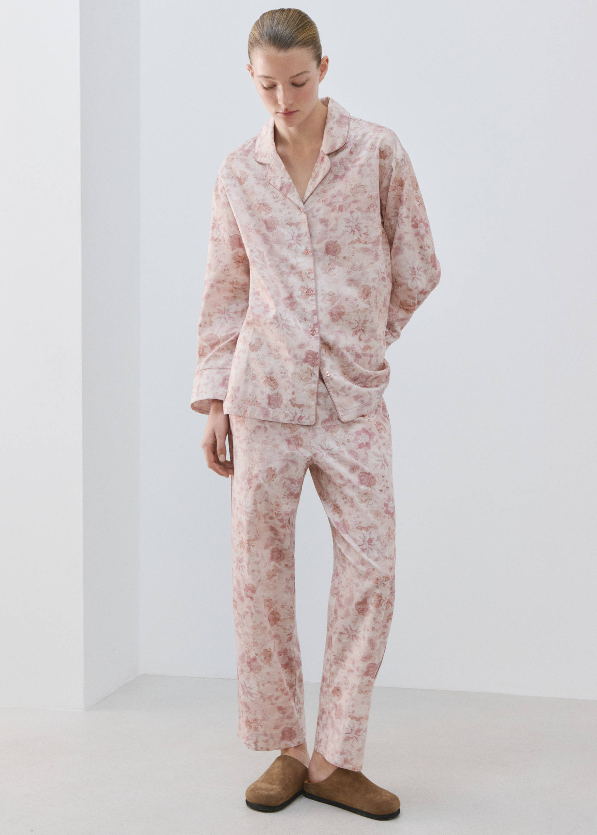 Printed piping pyjama top - General plane