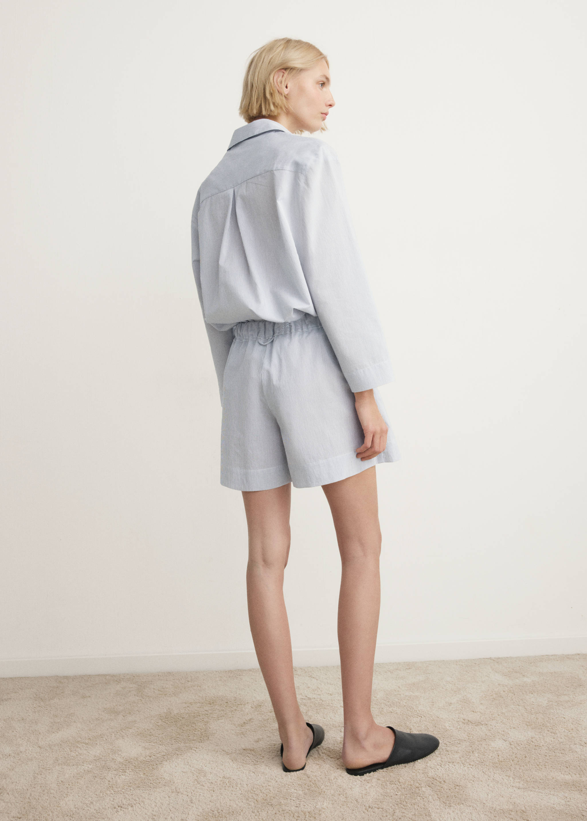 Cotton striped pyjama shorts - Reverse of the article