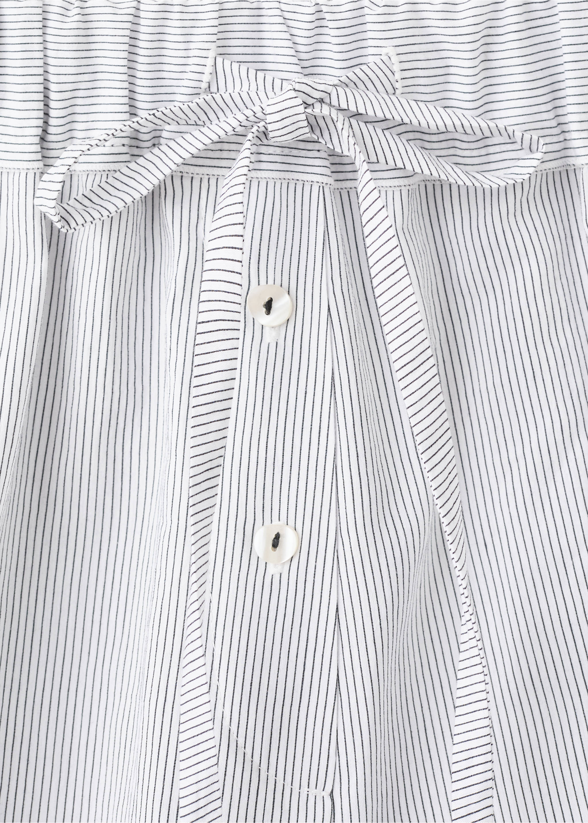 Cotton striped pyjama shorts - Details of the article 8, White. Ref: 27063322-00.