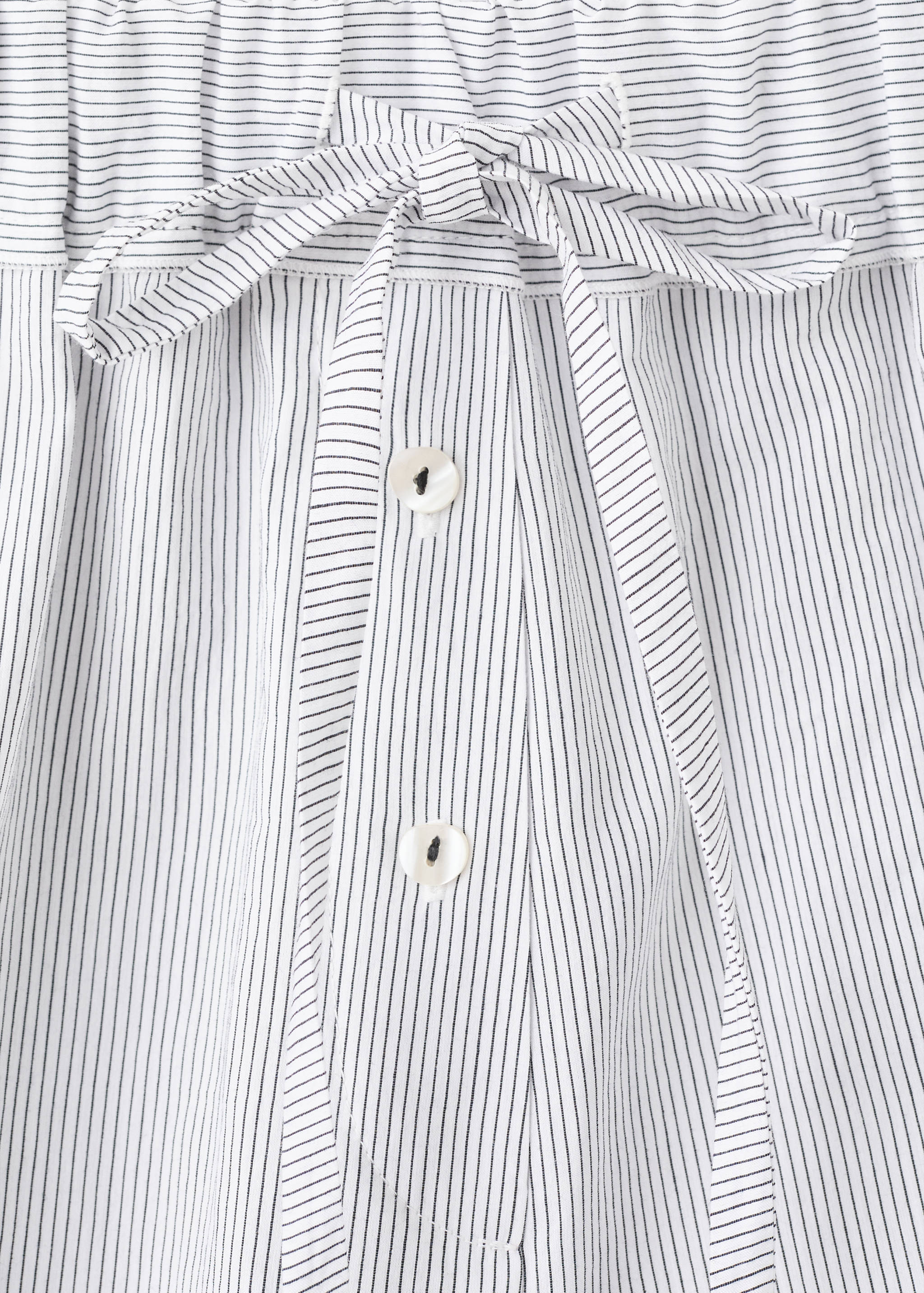 Cotton striped pyjama shorts - Details of the article 8