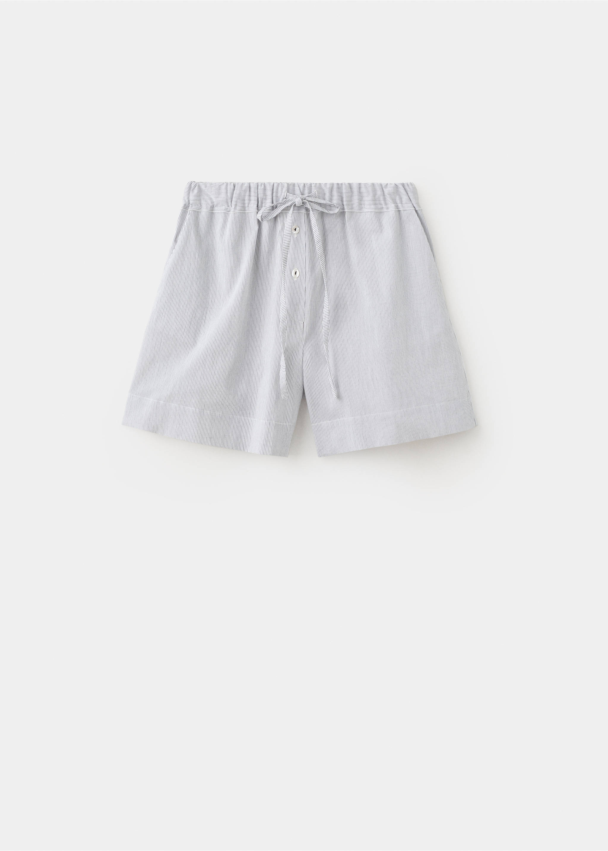 Cotton striped pyjama shorts - Article without model, White. Ref: 27063322-00.