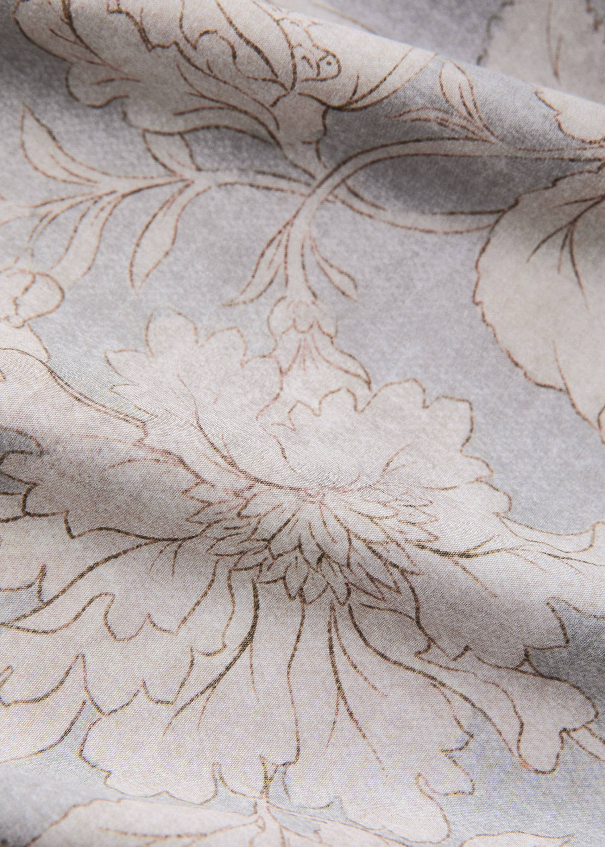 Vintage floral percale cotton duvet cover for a 90 cm bed — Light/Pastel Grey
