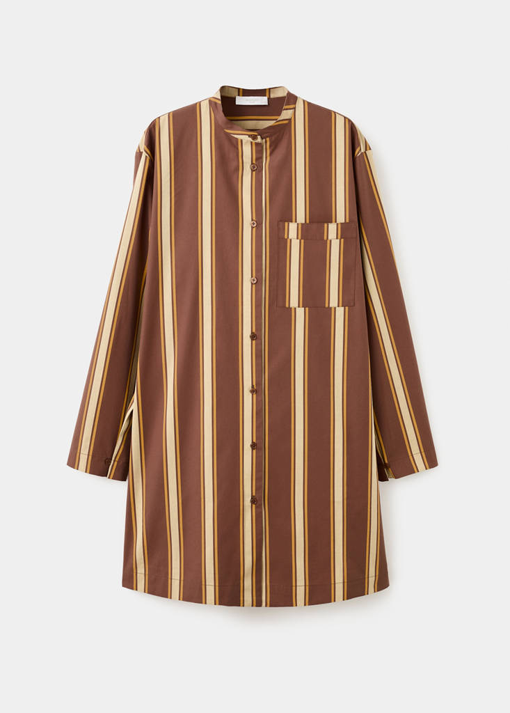 Midi caftan with side slit — Brown