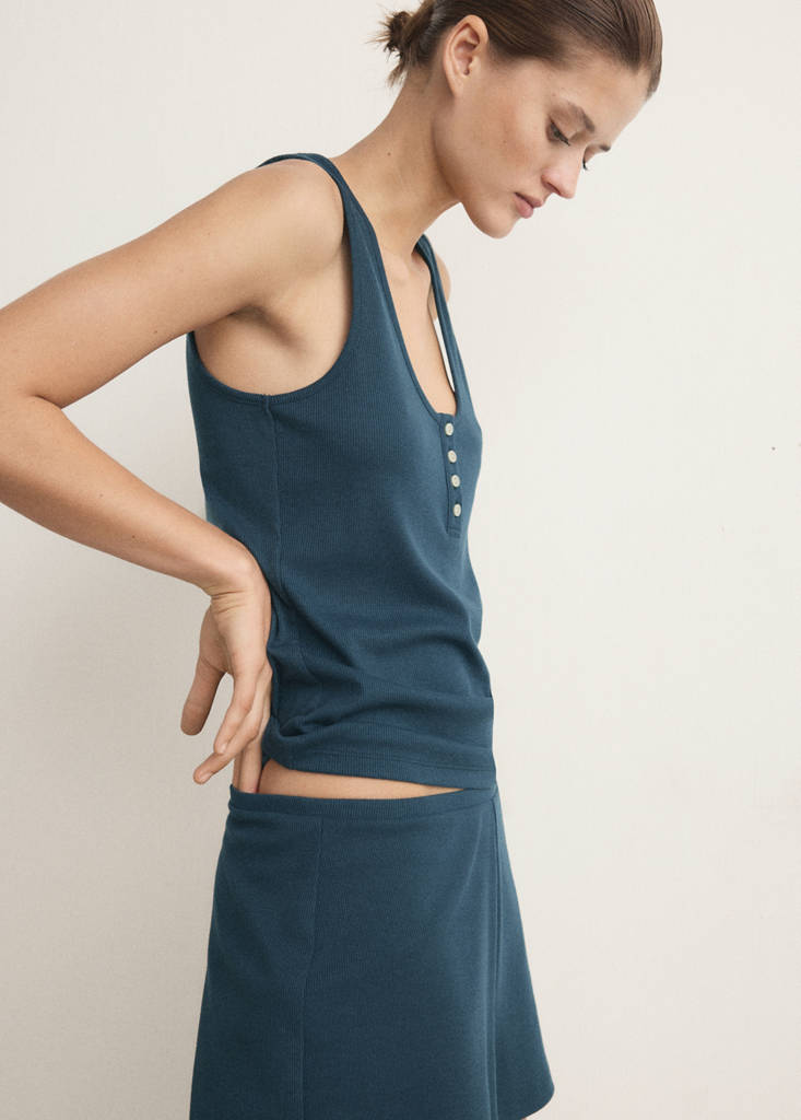 Textured pyjama shorts — Navy