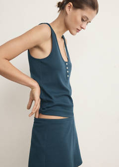 Textured pyjama shorts — Navy 1