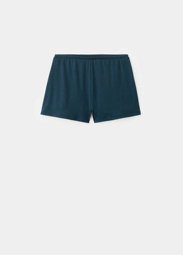 Textured pyjama shorts — Navy