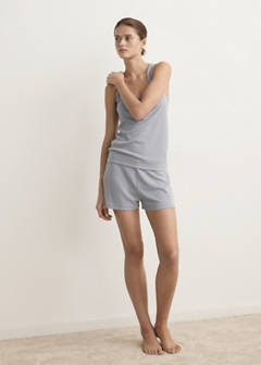 Textured pyjama shorts — Grey 2