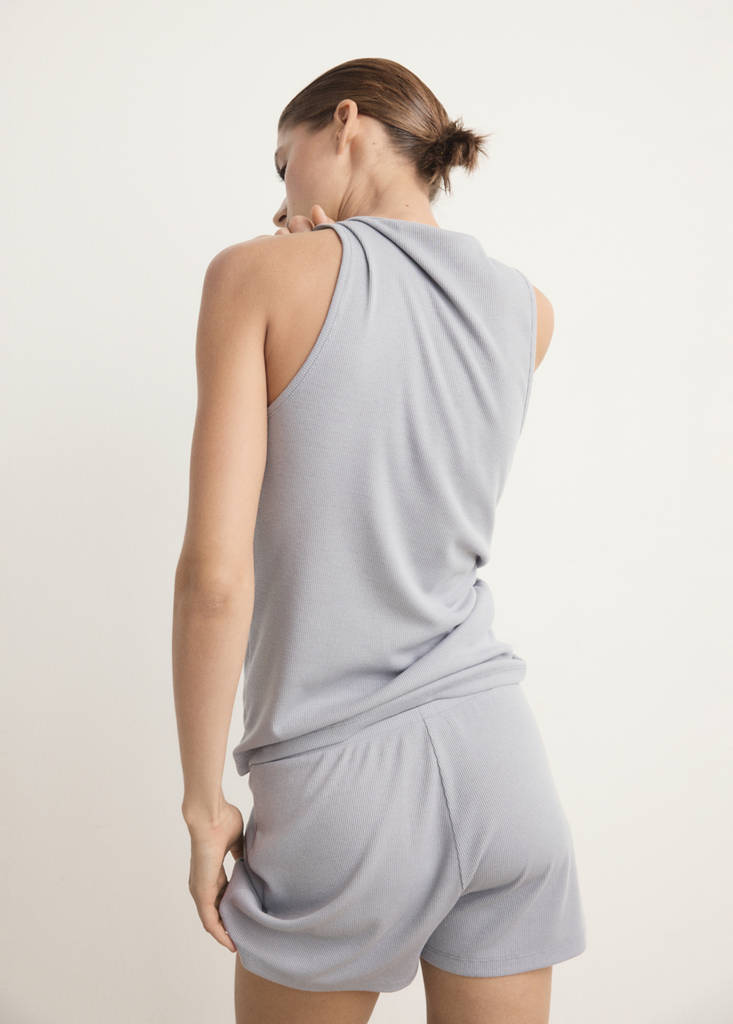 Textured pyjama shorts — Grey