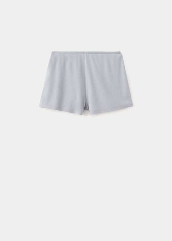 Textured pyjama shorts — Grey