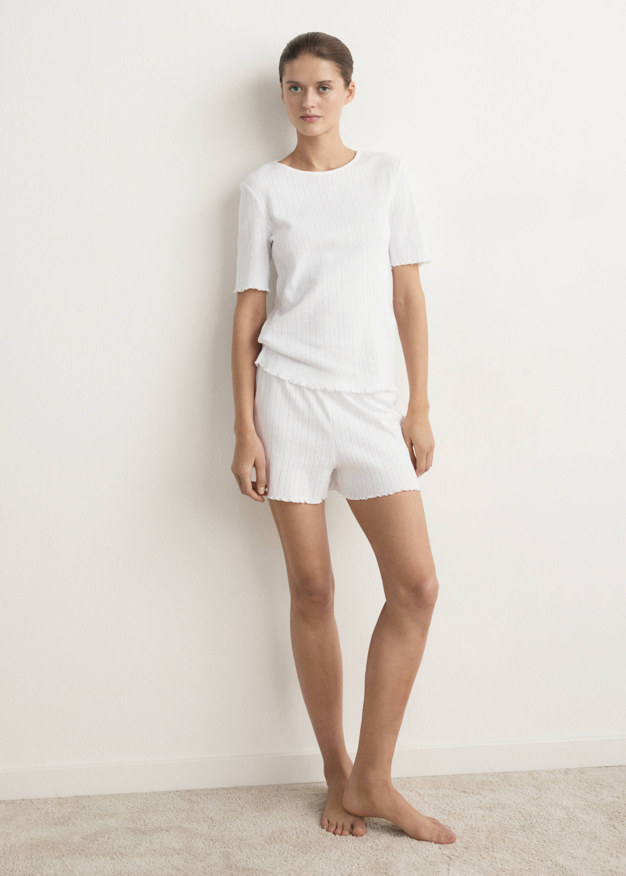 T-shirt en coton désaiguillé - Plan général