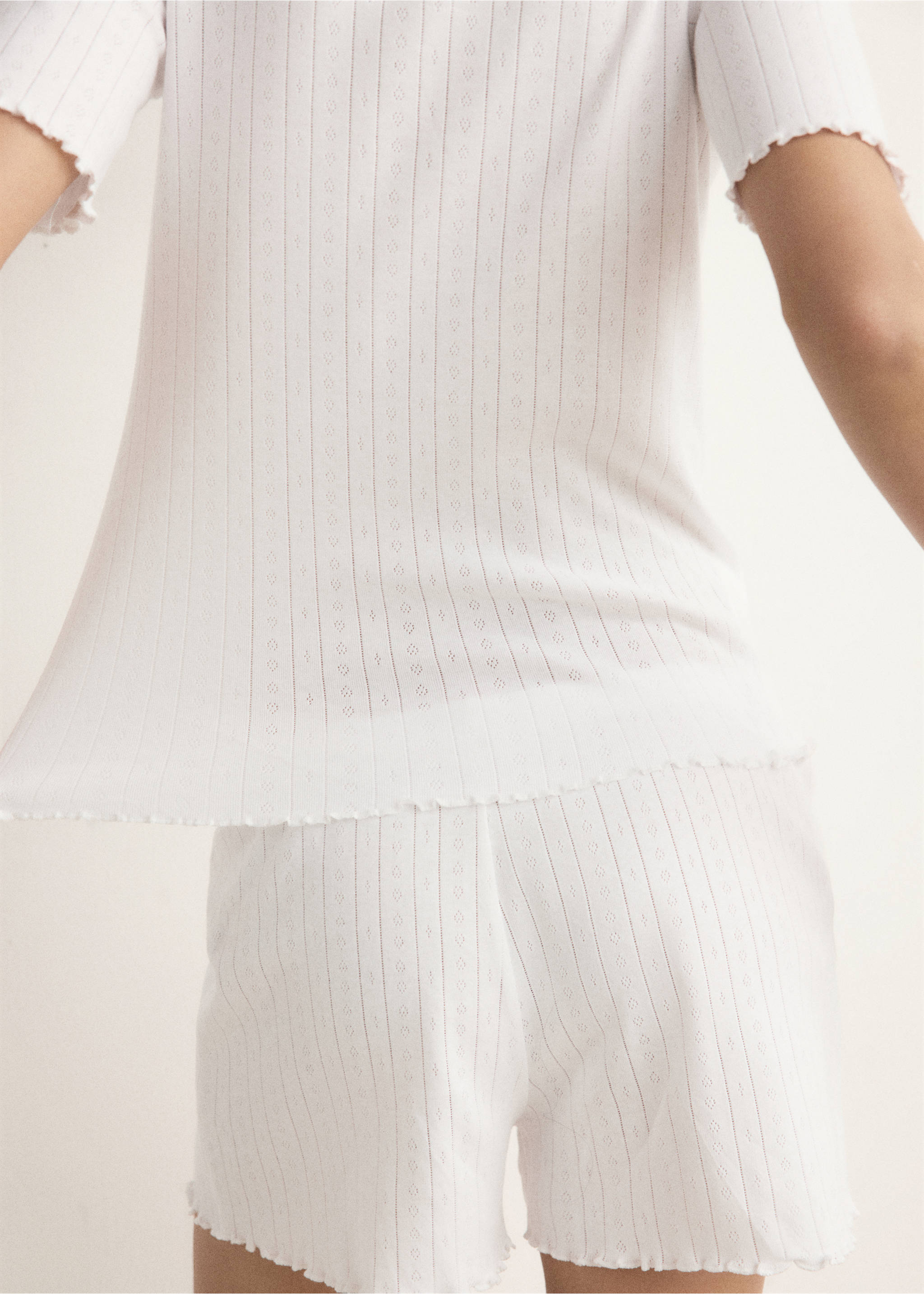 Distressed cotton t-shirt - Reverse of the article, White. Ref: 27063328-00.