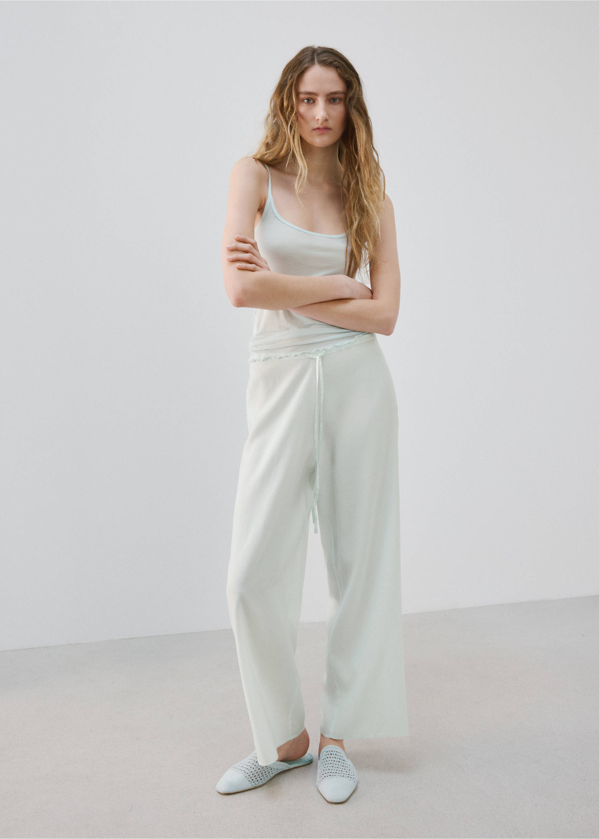Flowy pyjama trousers - General plane, Blue. Ref: 27063332-00.
